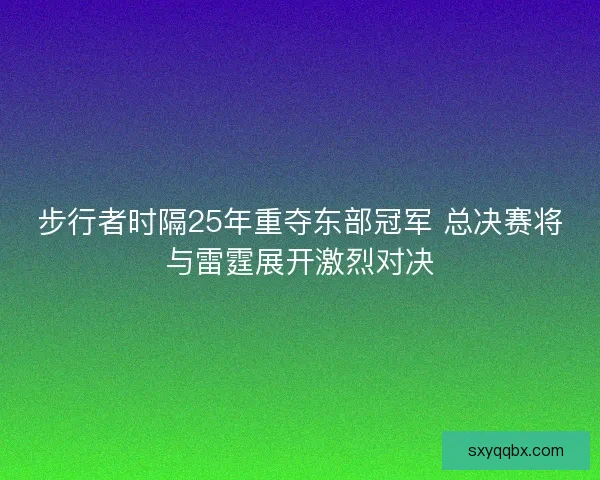 步行者时隔25年重夺东部冠军 总决赛将与雷霆展开激烈对决
